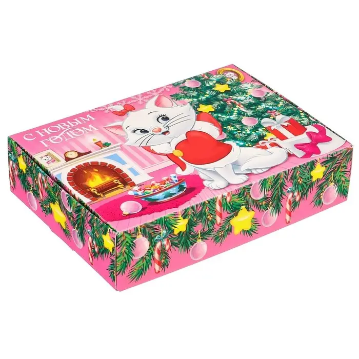 Коробка подарочная «С Новым годом», 21×15×5 см, Коты аристократы