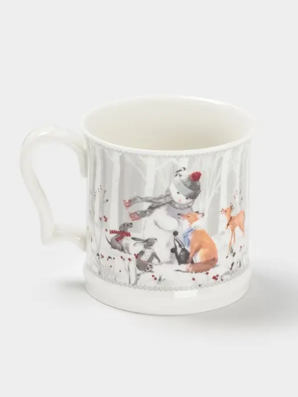 Кружка новогодняя «Снежные забавы», 420 мл, керамика, подарочная упаковка, белая