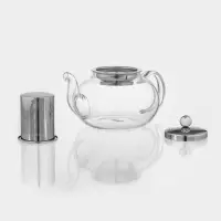 Чайник заварочный &laquo;Калиопа&raquo;, 1 л, металлическое сито, стекло