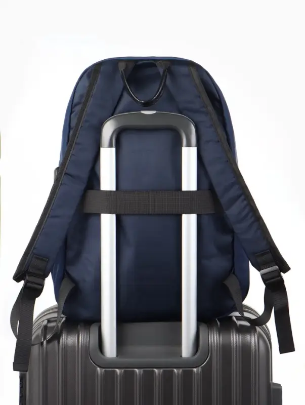 Рюкзак водонепроницаемый, для ноутбука, с USB, 30&times;15&times;45 см, синий