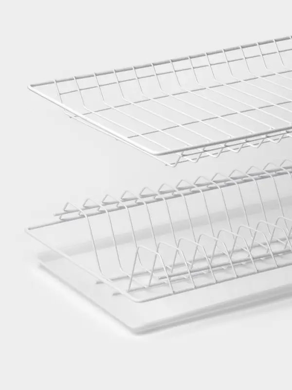 Сушилка для посуды с поддоном для шкафа 60 см, 56.5&times;25.6 см, белая