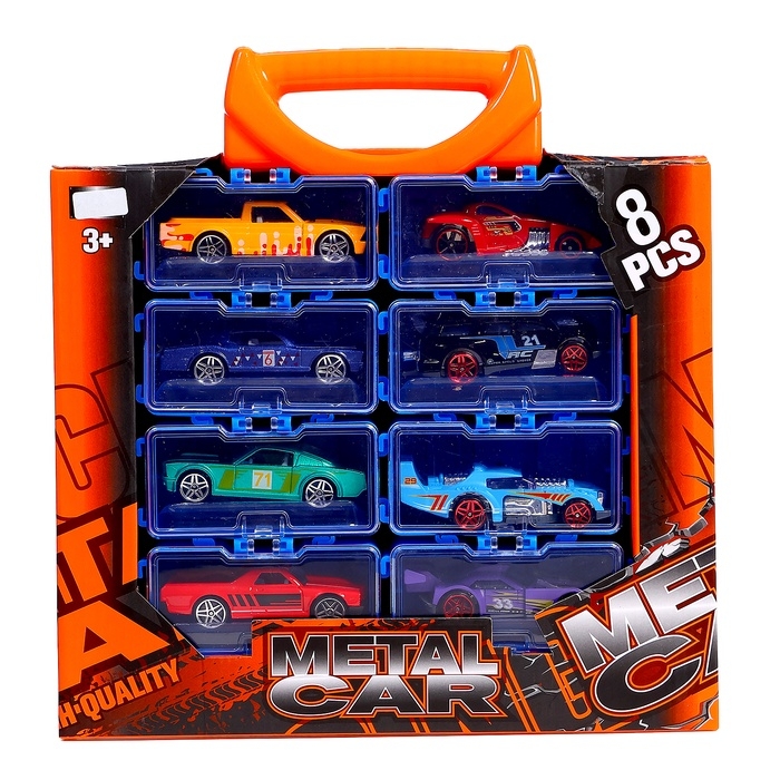 Набор металлических машин Hot Cars, в кейсе, 8 шт. Набор металлических машин Hot Cars, в кейсе, 8 шт.
