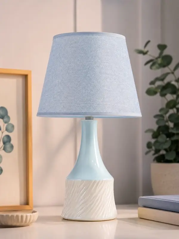 Лампа настольная RISALUX &laquo;Бирюза&raquo;, Е14, 40 Вт, голубая, 22&times;22&times;38 см