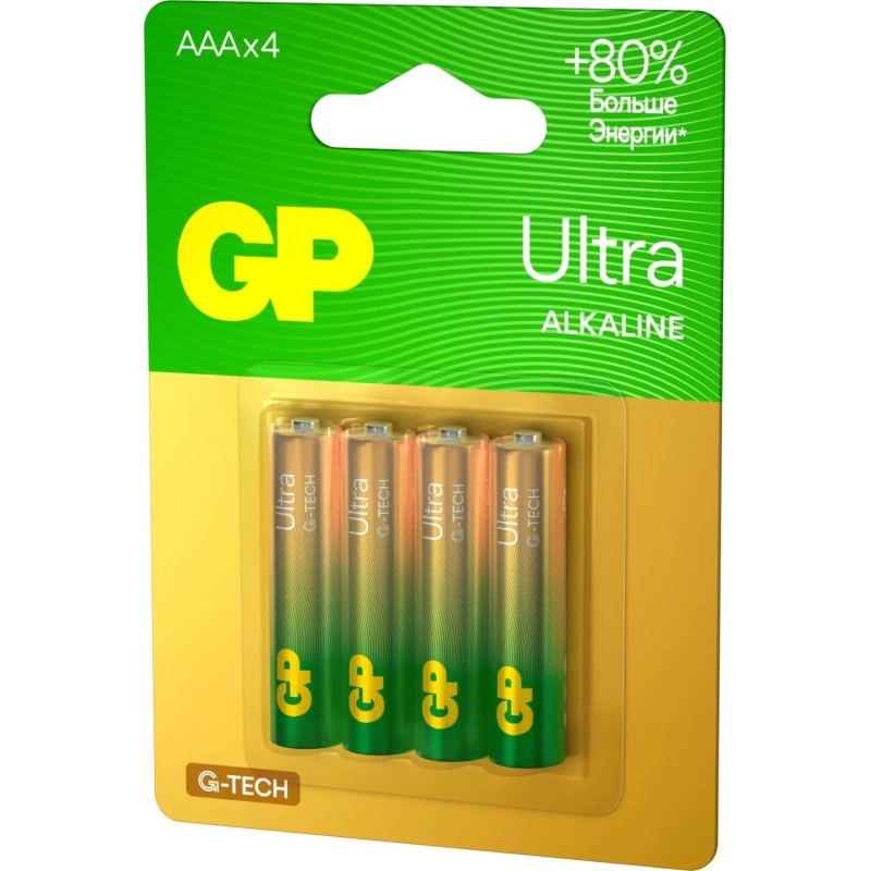 Батарейка GP Ultra AAA/LR03/24A 24AU-2CR4/24AUA21-2CRSBC4 бл/4шт