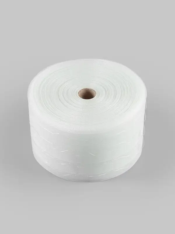 Шторная лента, органза, 8.5 см, 25&plusmn;1 м, прозрачная