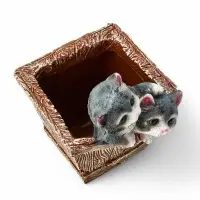 Декоративное кашпо для цветов &laquo;Ящик с котятами&raquo;, 1.3 л, 16&times;18&times;20 см, полистоун