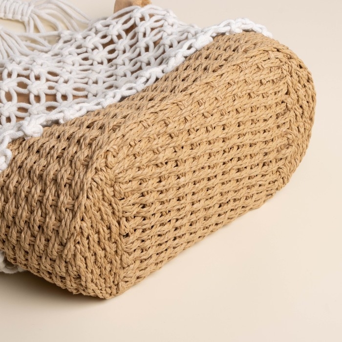 Сумка женская SL Home, ручное плетение, хлопок, 27×48 см Сумка женская SL Home, ручное плетение, хлопок, 27×48 см