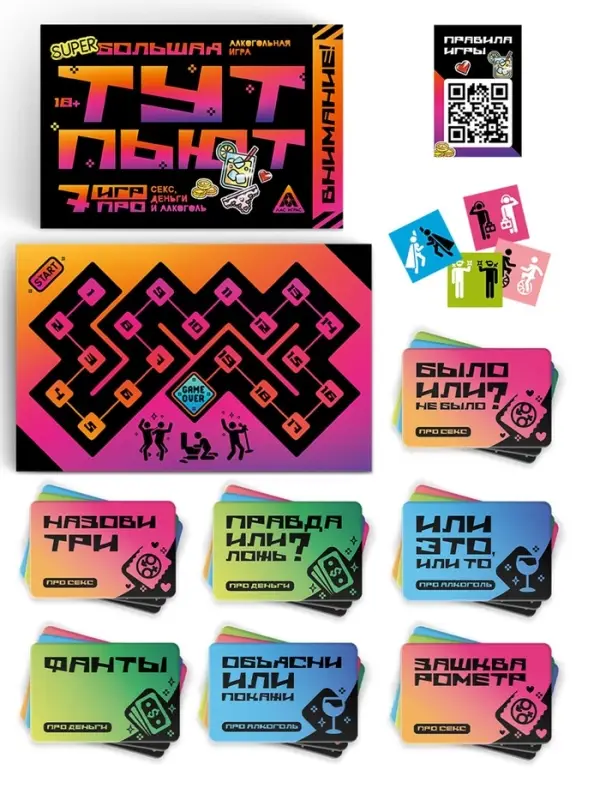Настольная игра &laquo;Тут пьют&raquo;, алкогольная, 7 в 1, 18+
