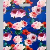 Пакет полиэтиленовый с вырубной ручкой "Цветение" 30 х 40 см 60 мкм