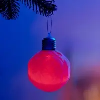 Елочный шар &laquo;Бархатный узор&raquo; 8 см, 1 LED, от батареек LR44&times;3, свечение тёплое белое