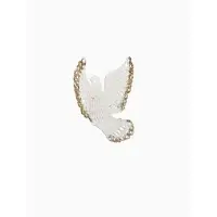 Ёлочные игрушки 2 шт. &laquo;Зимнее волшебство. Птица&raquo; пластик, 12&times;12 см, бело-золотой