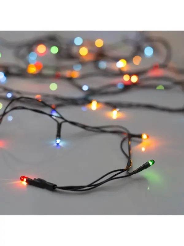 Гирлянда &laquo;Нить&raquo; 3.5 м, IP20, тёмная нить, 50 ламп, свечение мульти, 8 режимов, 220 В