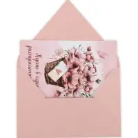 Конверт для денег с открыткой и наклейкой &laquo;Нежные цветы&raquo;, тиснение, акварельный картон, 16 х 11 см