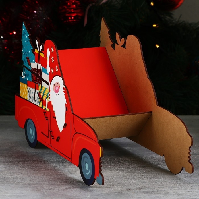 Органайзер для хранения бутылок «Дед мороз в машине» Органайзер для хранения бутылок «Дед мороз в машине»