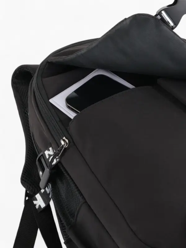 Рюкзак школьный на молнии, с карманами, принтом, размер 28×11×41 см, чёрный/голубой/белый Рюкзак школьный на молнии, с карманами, принтом, размер 28×11×41 см, чёрный/голубой/белый