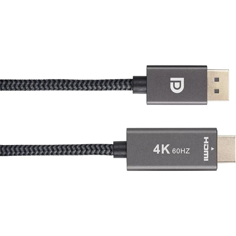 Кабель Telecom (TA561M-1.8M) DisplayPort M-> HDMI M 4K@60Hz 1.8m оплетка