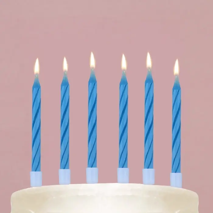 Свечи для торта незадуваемые «В твой день рождения», голубые, 10 шт., 6 х 0,4 см Свечи для торта незадуваемые «В твой день рождения», голубые, 10 шт., 6 х 0,4 см