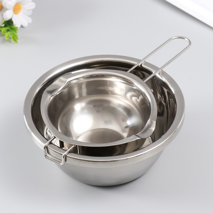 Набор для плавки свечей 480 мл нержавеющая сталь 2 предмета Набор для плавки свечей 480 мл нержавеющая сталь 2 предмета