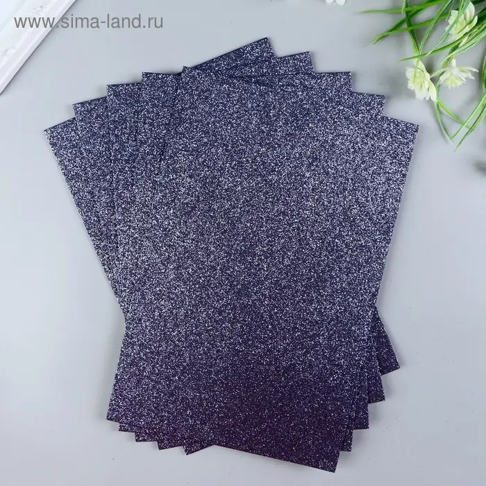 Фоамиран глиттерный Magic 4 Hobby 2 мм, темно-синий, 20&times;30 см