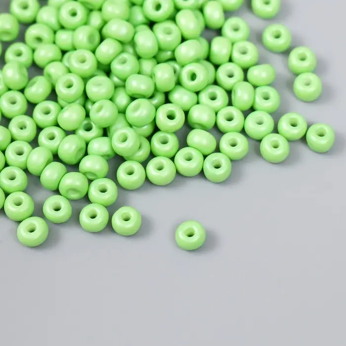 Бисер стекло 6/0  Бисер стекло 6/0 "Зелёная мята" 15 гр