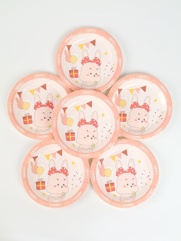 Набор бумажной посуды Набор бумажной посуды "Счастливый зайка", набор 12 шт.