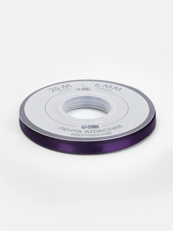 Лента атласная двухсторонняя №476 6мм*25±1м виноградный TR
