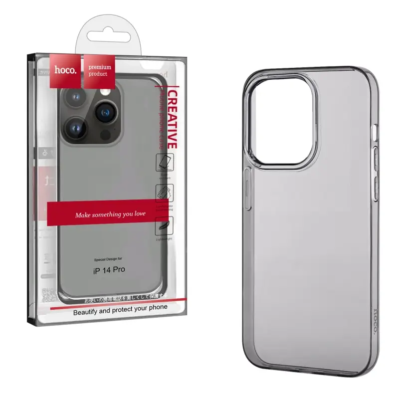 Чехол IPH 14 Pro (6.1) Light Series TPU black HOCO Чехол IPH 14 Pro (6.1) Light Series TPU black HOCO