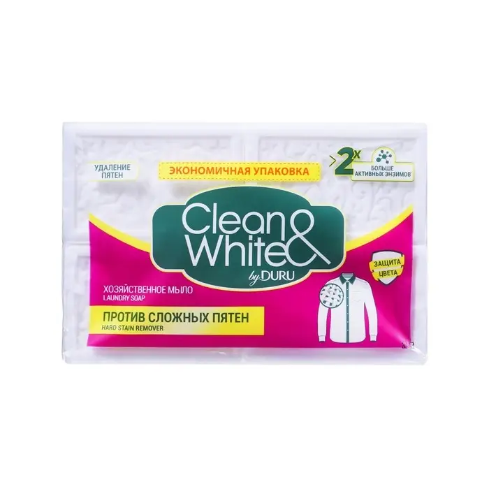 Мыло хозяйственное DURU CLEAN&WHITE Пр.пят.,480 гр
