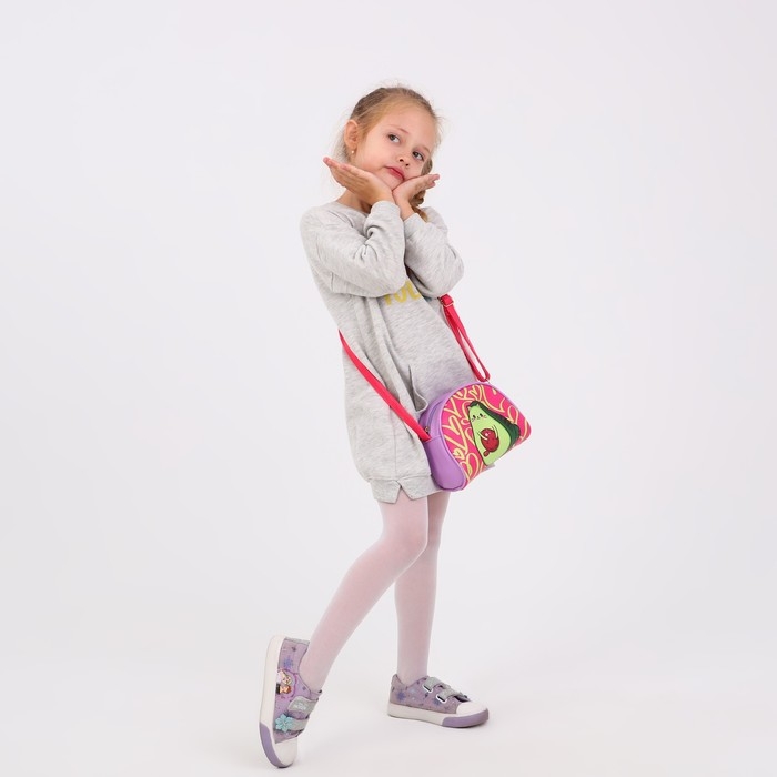 Сумка детская "Авокадо", искусственная кожа, с брелком, 18х15х2 см