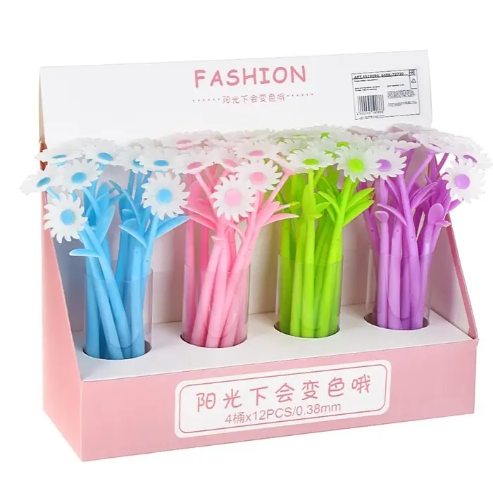 Ручка гелевая «Ромашки», прикол, меняет цвет при ультрафиолете, МИКС Ручка гелевая «Ромашки», прикол, меняет цвет при ультрафиолете, МИКС