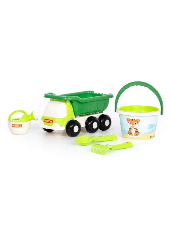Набор игрушек для песочницы &laquo;Сафари&raquo;, 6 предметов: самосвал, ведро, ситечко, совок, грабельки, лейка, МИКС