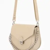 Сумка женская мессенджер TEXTURA на клапане, 17&times;10&times;18 см, бежевая