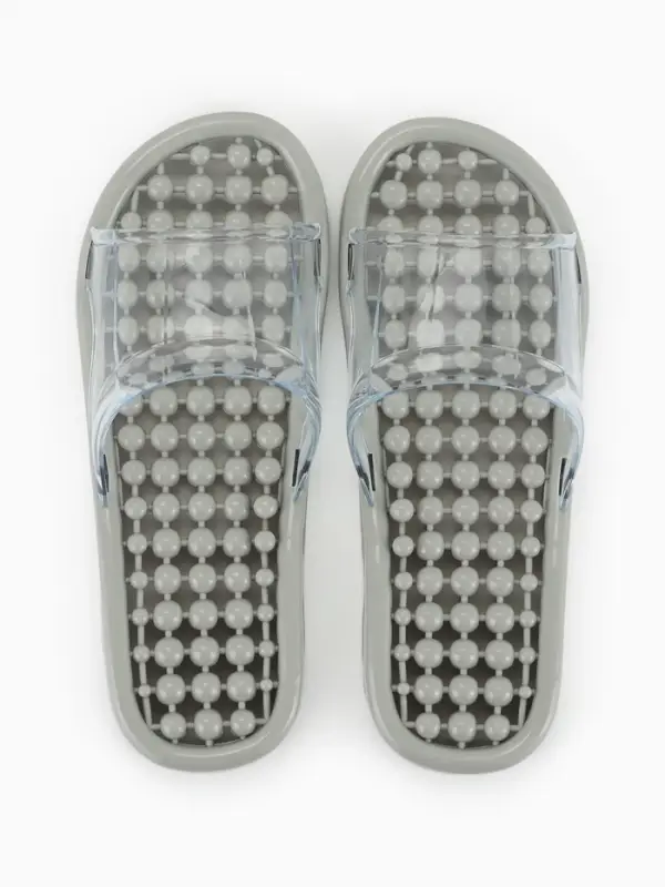 Массажёр для ног, тапочки, пара, 27 см, размер 40-42, серый