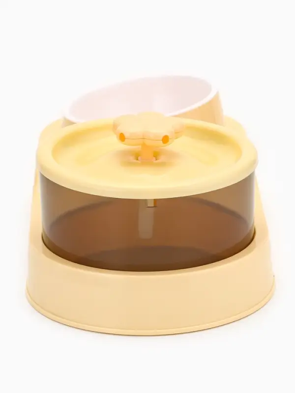 Фонтан для животных с миской, 34×17.5×11.5 см, бежевый Фонтан для животных с миской, 34×17.5×11.5 см, бежевый