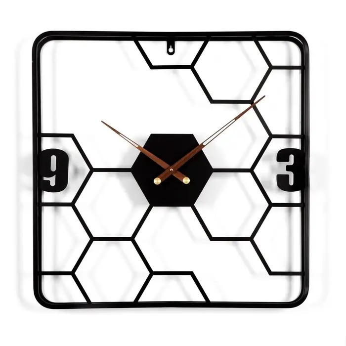 Часы настенные интерьерные &laquo;Соты&raquo;, серия:, Лофт, бесшумные, плавный ход, 58&times;58 см, чёрные, от батарейки 1&times;АА