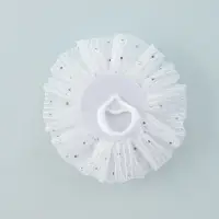 Бант для волос на резинке &laquo;Школьница&raquo;, волнушка роза полоски, d=11 см, белый