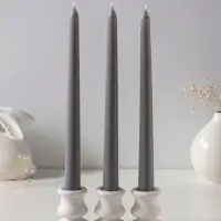 Набор свечей античных 25 см, 3 шт., 58 г, 7 ч, серый