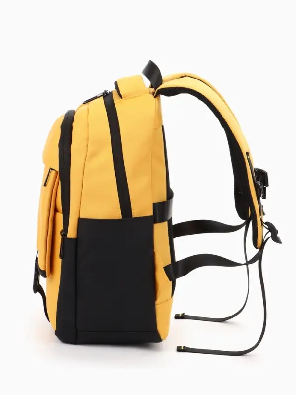 Рюкзак школьный, 2 отделения, 4 кармана, водонепроницаемое дно, 27&times;13&times;38.5 см, жёлтый