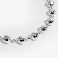 Бусы на нитях &laquo;Диско шар&raquo;, 10/4 мм, 2 м, цвет серебряный