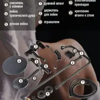 Душевая система ZEIN Z3864, смеситель, верхняя, ручная и гигиеническая лейка, латунь, черная