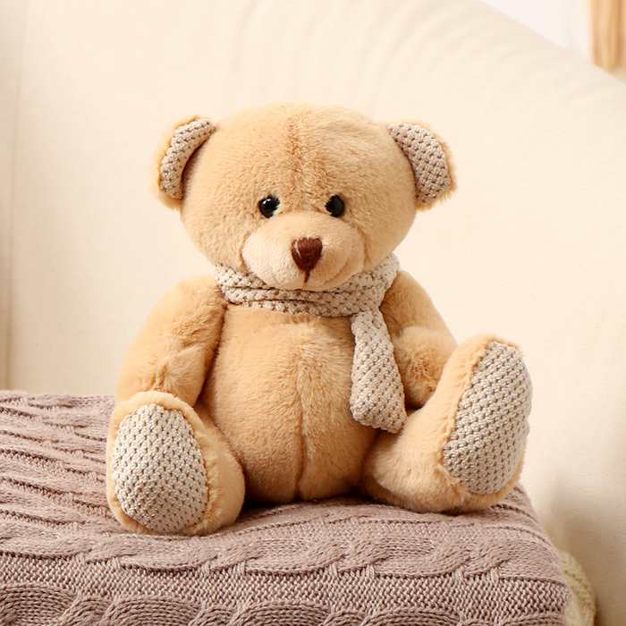 Мягкая игрушка «Мишка», в вязаном шарфике, цвета МИКС