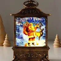 Фонарь светодиодный &laquo;Дед Мороз&raquo;, декоративный, 1 LED, от батареек 3&times;AG13, свечение тёплое белое