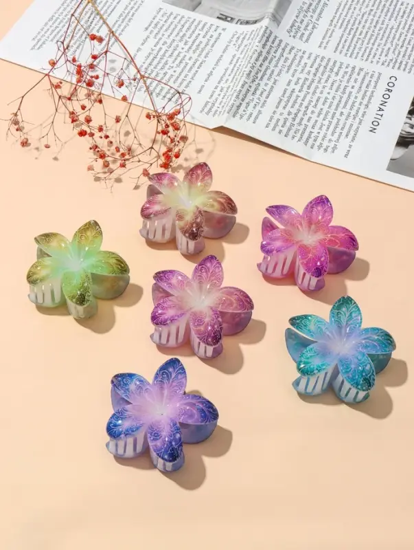 Краб для волос "Артемида" нежность, цветок, 8х7 см, микс