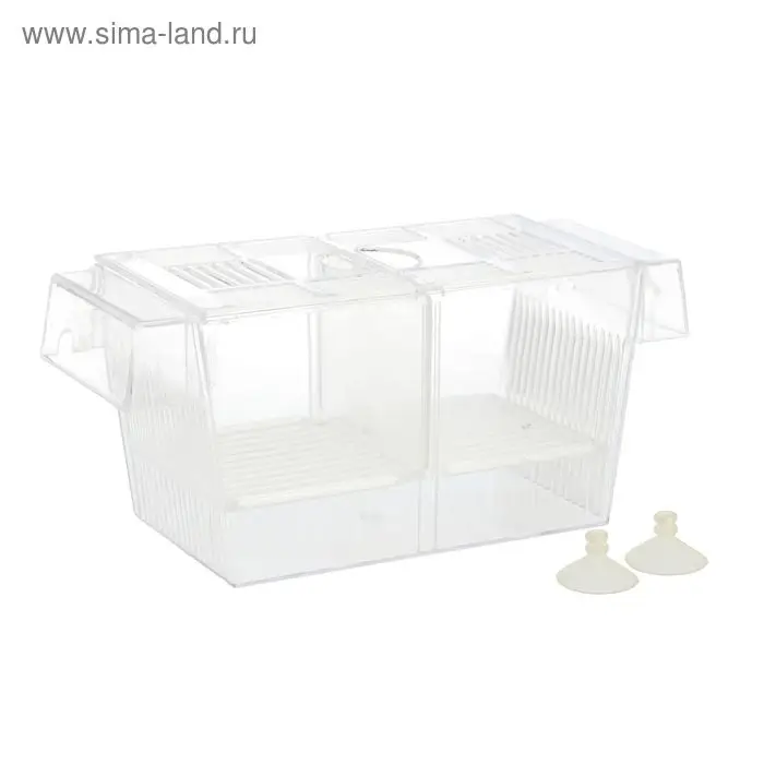 Отсадник для рыб с перегородкой и фальш-дном, 22.5&times;9&times;10 см
