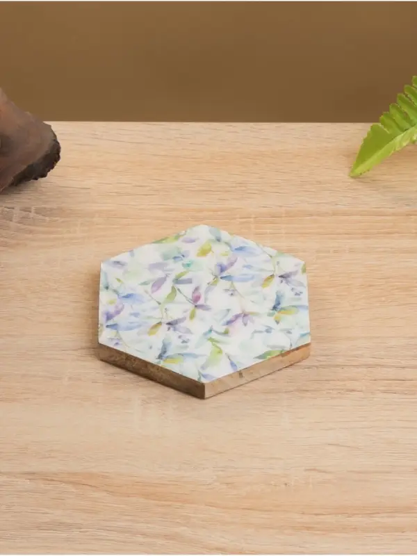 Подставка под горячее &laquo;Оттенки сирени&raquo;, набор 4 шт., 15&times;13&times;5 см, дерево манго