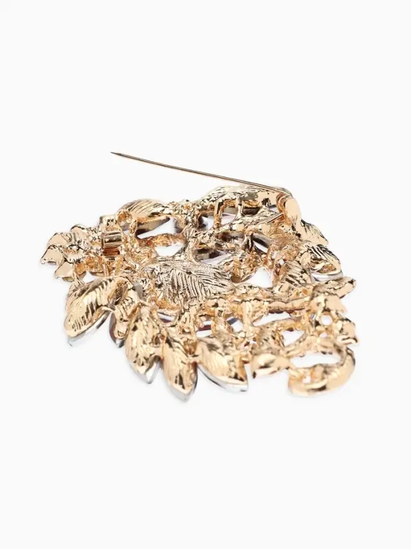 Брошь &laquo;Императрица&raquo;, лавра, шампанского в золоте