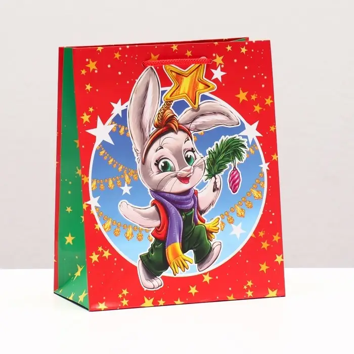 Пакет подарочный Пакет подарочный "Зайчик звёздочка" , 18 х 22,3 х 10 см.