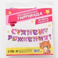 Гирлянда бумажная на люверсах &laquo;С днём рождения!&raquo;