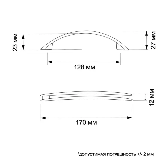Ручка-скоба мебельная ТУНДРА РС140GP, м/о 128 мм, цвет золото, 4 шт.