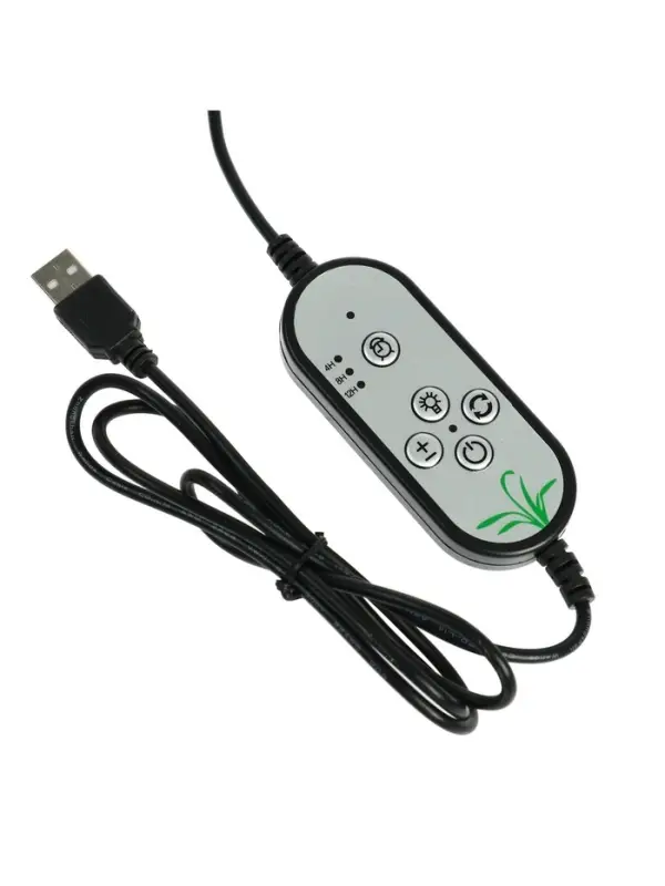 Фитосветильник для растений, светодиодный, 36 Вт, 250 мм, IP66, 5 В, USB, прищепка, таймер, биколорный Фитосветильник для растений, светодиодный, 36 Вт, 250 мм, IP66, 5 В, USB, прищепка, таймер, биколорный